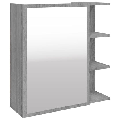 vidaXL Bathroom Mirror Cabinet Grey Sonoma 62.5x20.5x64 cm Engineered Wood 2