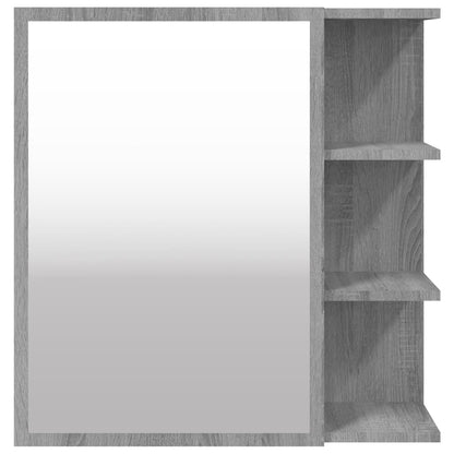 vidaXL Bathroom Mirror Cabinet Grey Sonoma 62.5x20.5x64 cm Engineered Wood 6