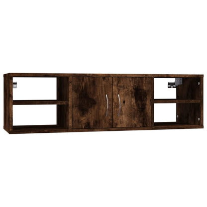 vidaXL Wall Shelf Smoked Oak 102x30x29 cm Engineered Wood 2