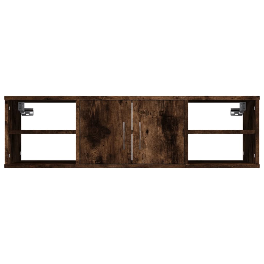 vidaXL Wall Shelf Smoked Oak 102x30x29 cm Engineered Wood 5