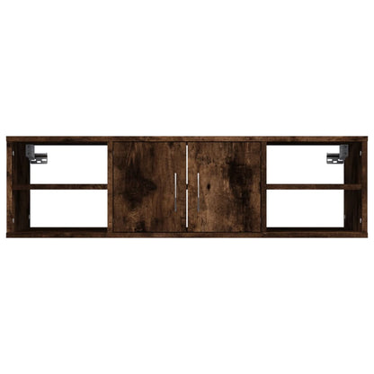 vidaXL Wall Shelf Smoked Oak 102x30x29 cm Engineered Wood 5