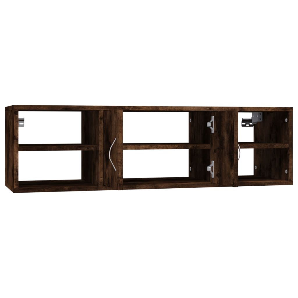 vidaXL Wall Shelf Smoked Oak 102x30x29 cm Engineered Wood 6