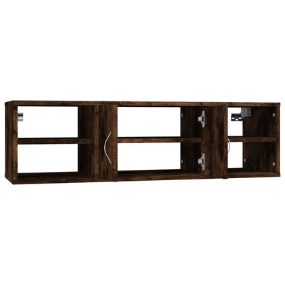 vidaXL Wall Shelf Smoked Oak 102x30x29 cm Engineered Wood 6