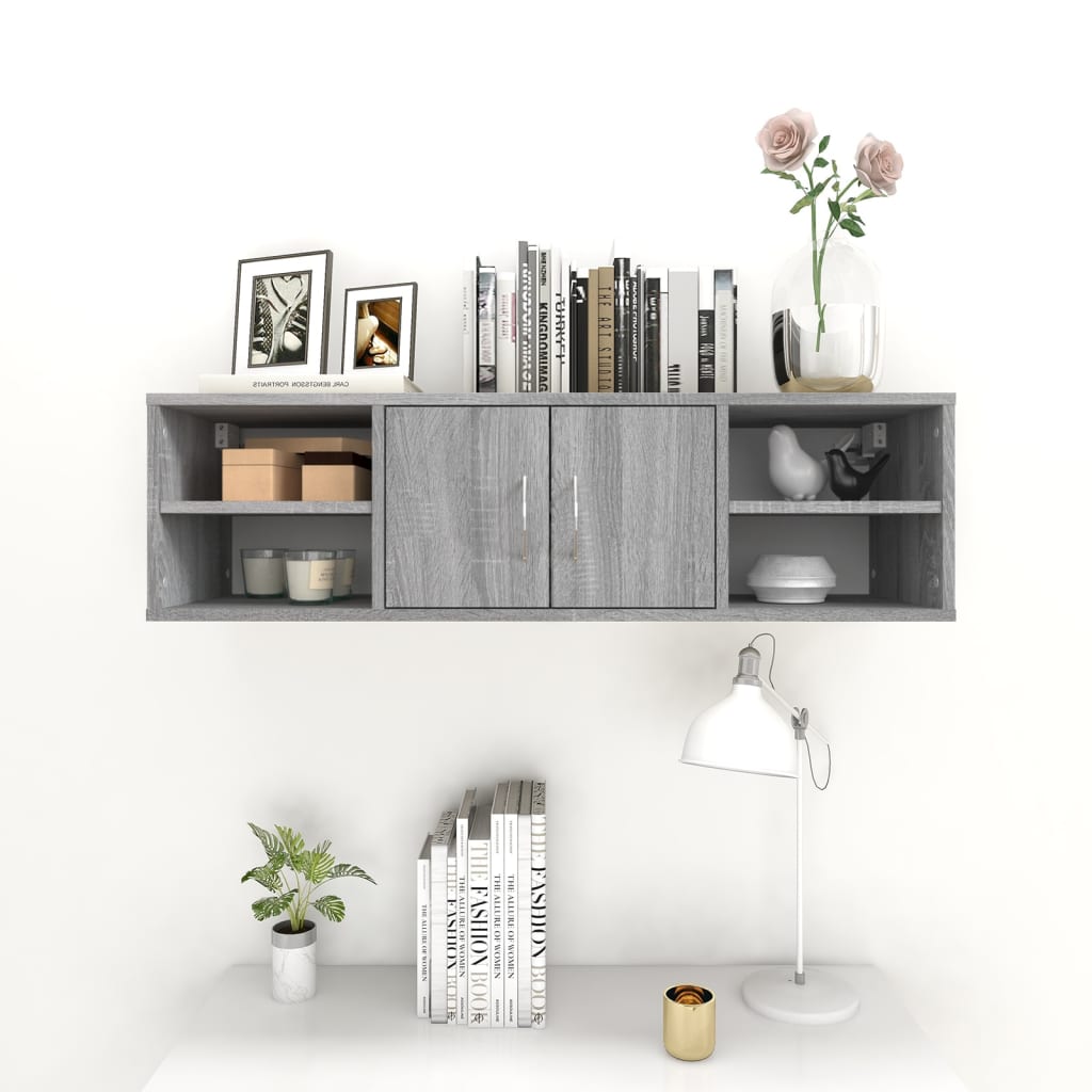 vidaXL Wall Shelf Grey Sonoma 102x30x29 cm Engineered Wood 3