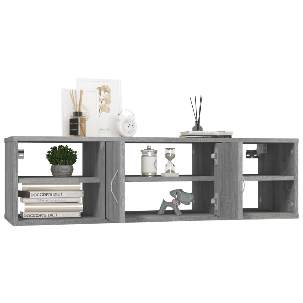 vidaXL Wall Shelf Grey Sonoma 102x30x29 cm Engineered Wood 4