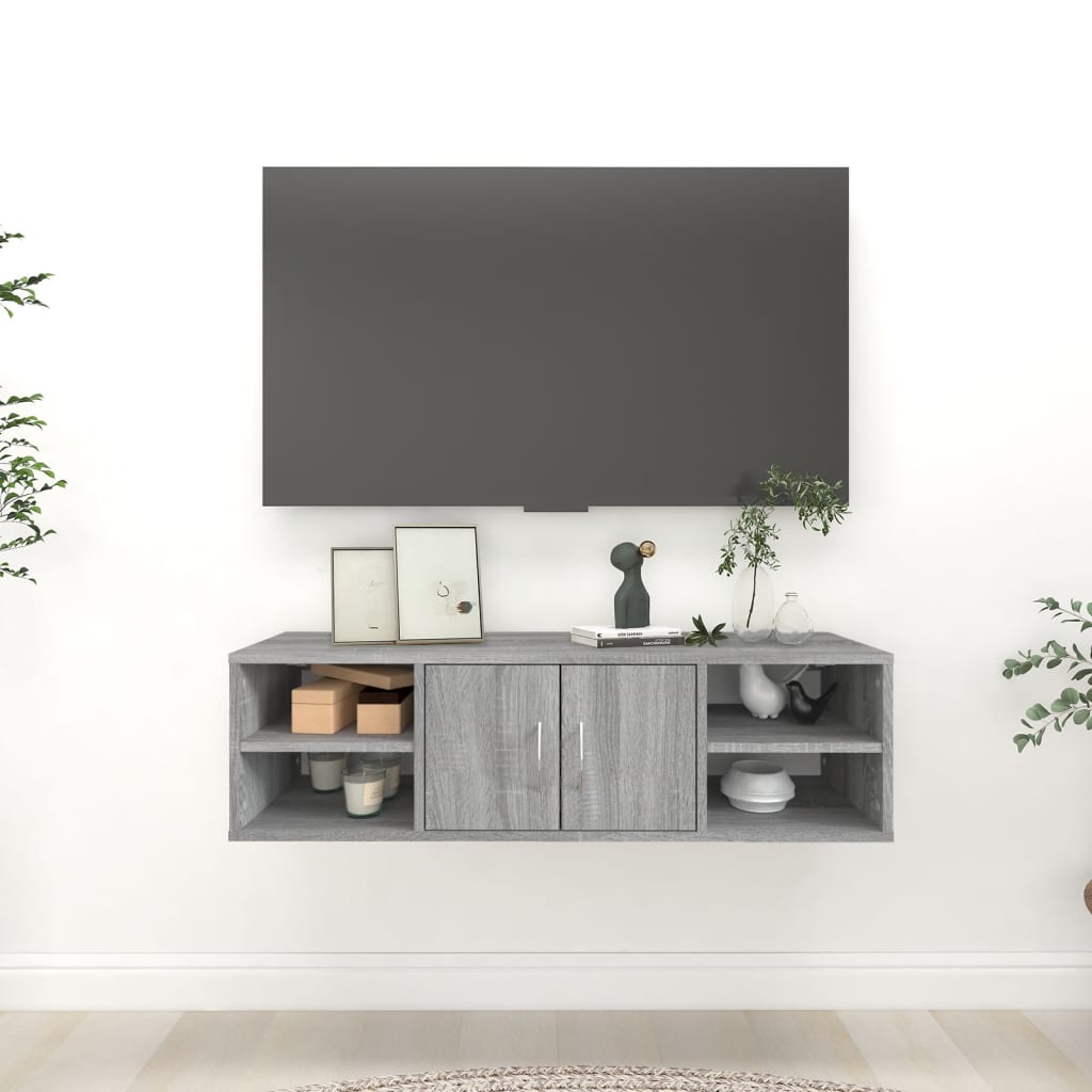 vidaXL Wall Shelf Grey Sonoma 102x30x29 cm Engineered Wood 1