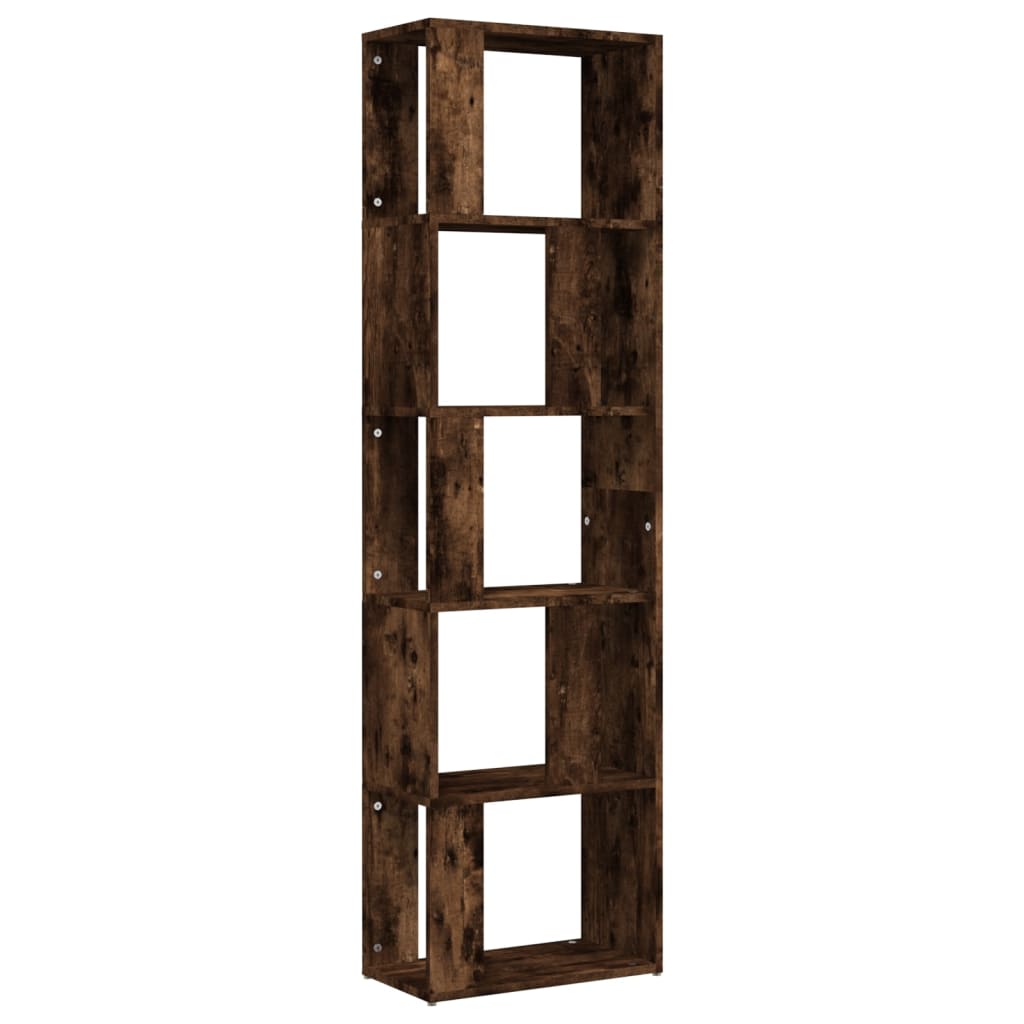 vidaXL Book Cabinet Smoked Oak 45x24x160 cm Engineered Wood 2