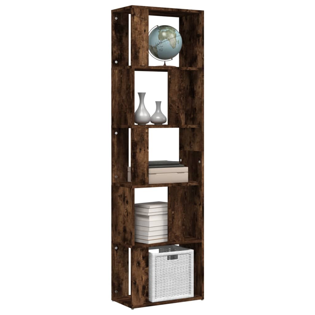 vidaXL Book Cabinet Smoked Oak 45x24x160 cm Engineered Wood 4