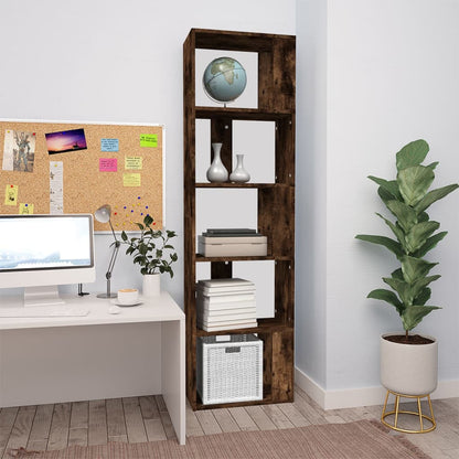 vidaXL Book Cabinet Smoked Oak 45x24x160 cm Engineered Wood 1