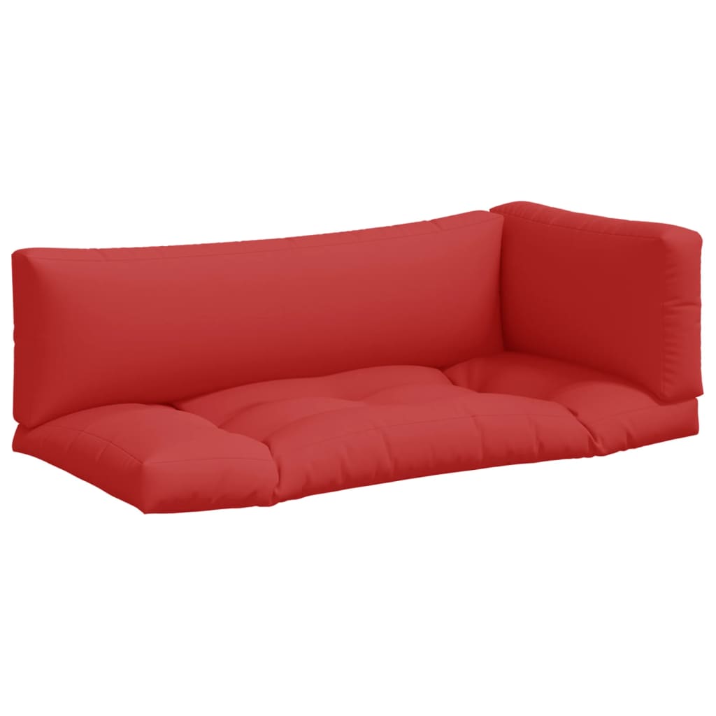vidaXL Pallet Cushions 3 pcs Red Fabric 2