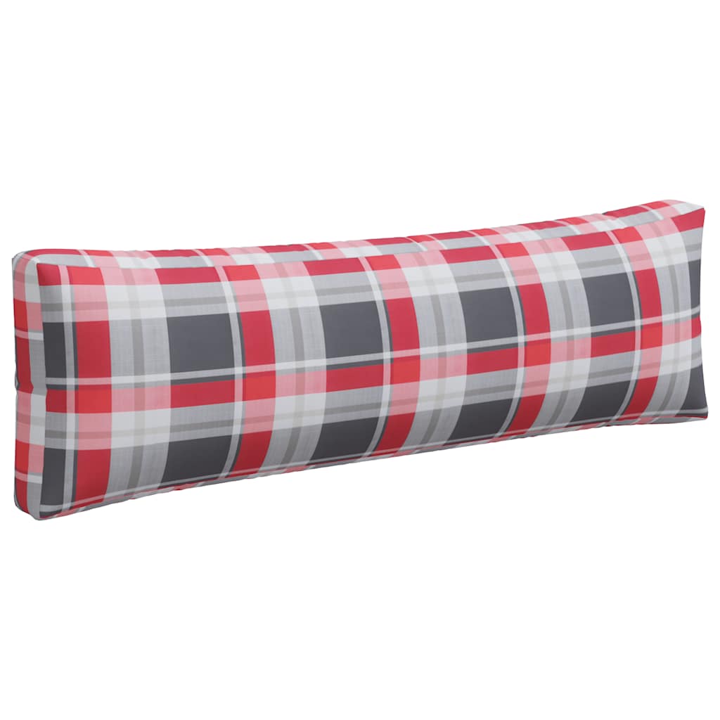 vidaXL Pallet Cushions 3 pcs Red Check Fabric 6