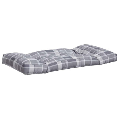 vidaXL Pallet Cushions 3 pcs Grey Check Fabric 4