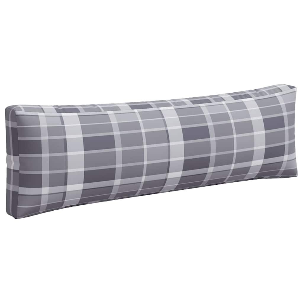 vidaXL Pallet Cushions 3 pcs Grey Check Fabric 5