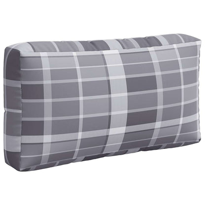 vidaXL Pallet Cushions 3 pcs Grey Check Fabric 6