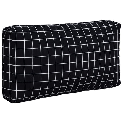 vidaXL Pallet Cushions 3 pcs Black Check Pattern Oxford Fabric 5