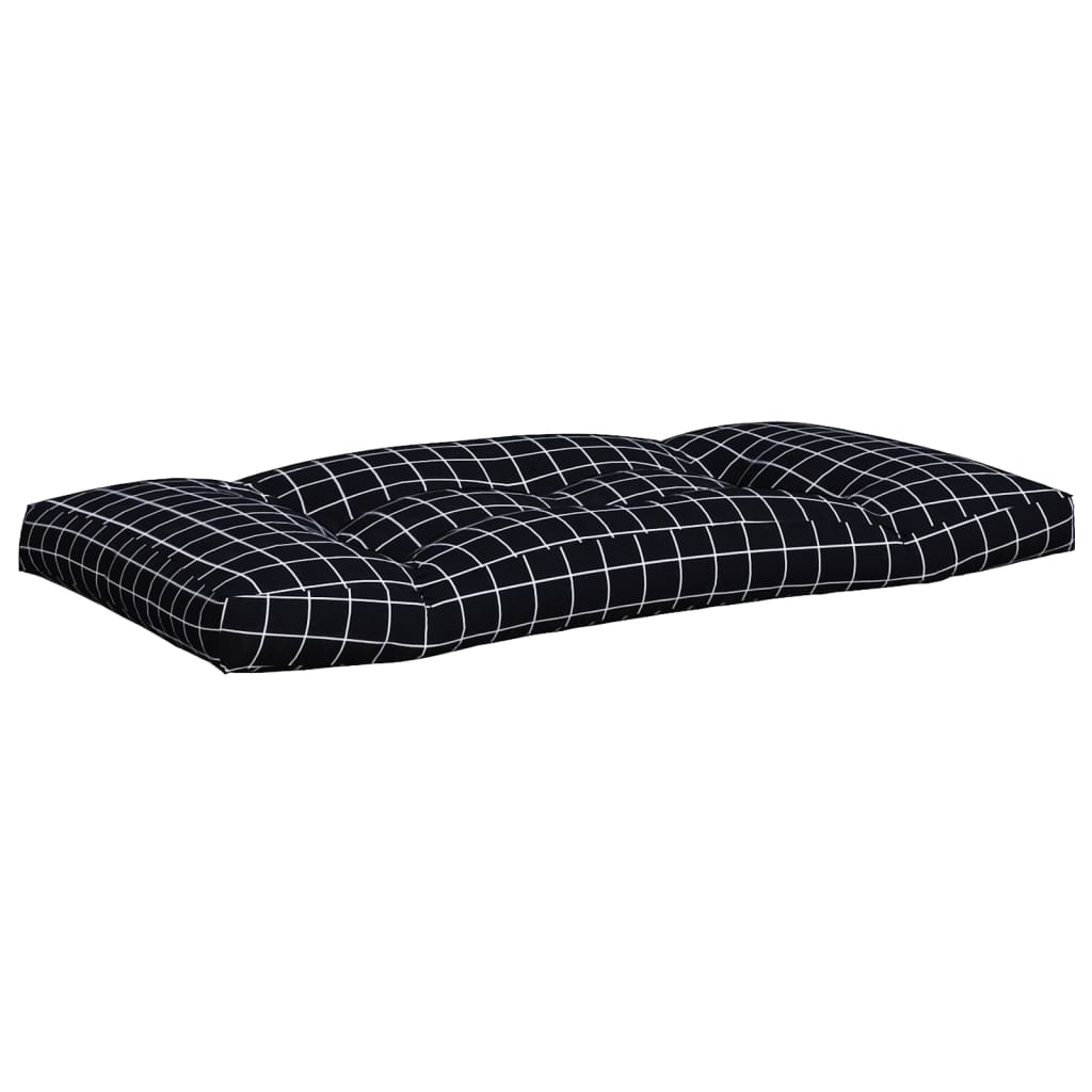 vidaXL Pallet Cushions 3 pcs Black Check Pattern Oxford Fabric 6