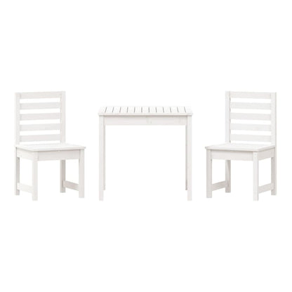 3 Piece Garden Bistro Set Solid Wood Pine White pine
