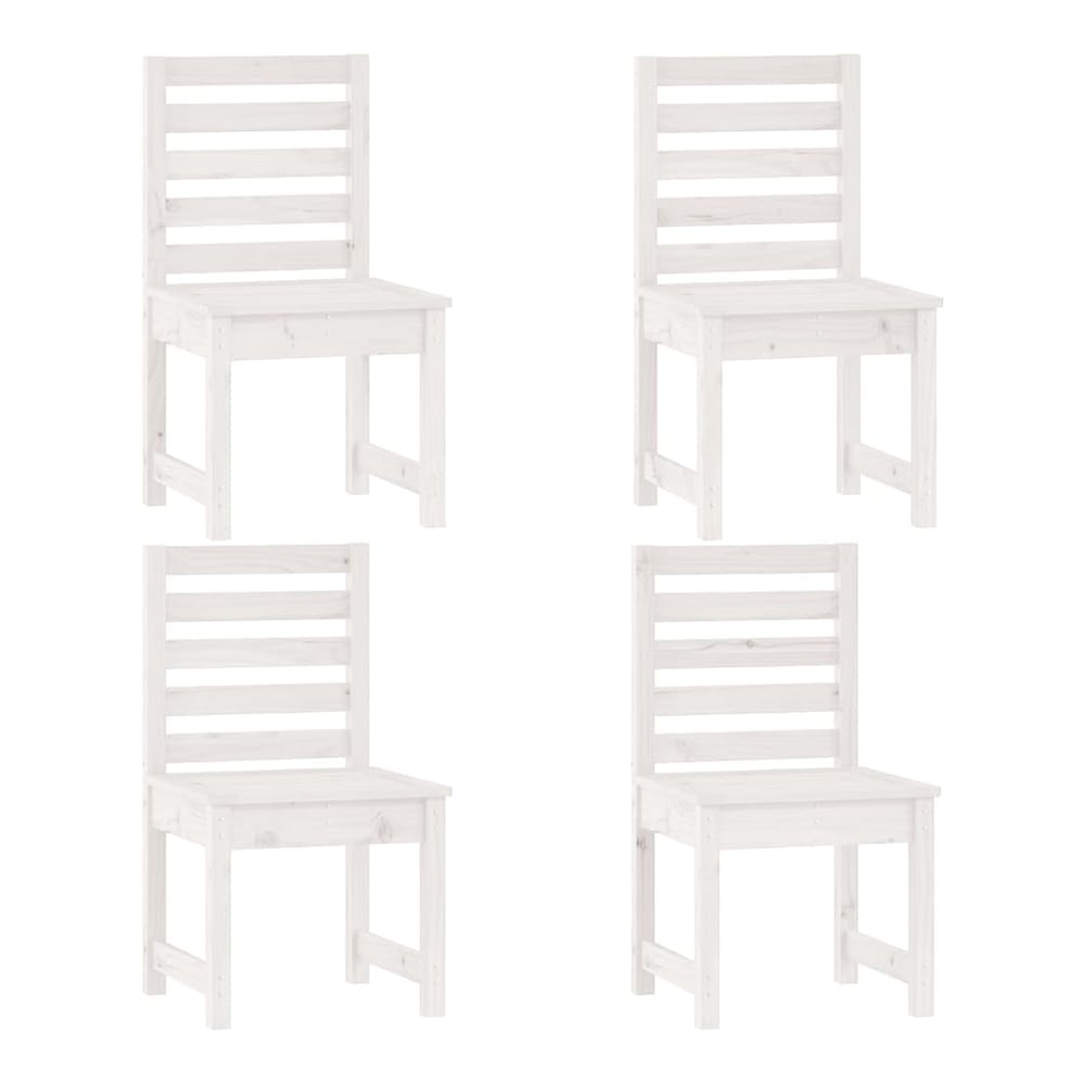 5 Piece Garden Dining Set Solid Wood Pine White pine