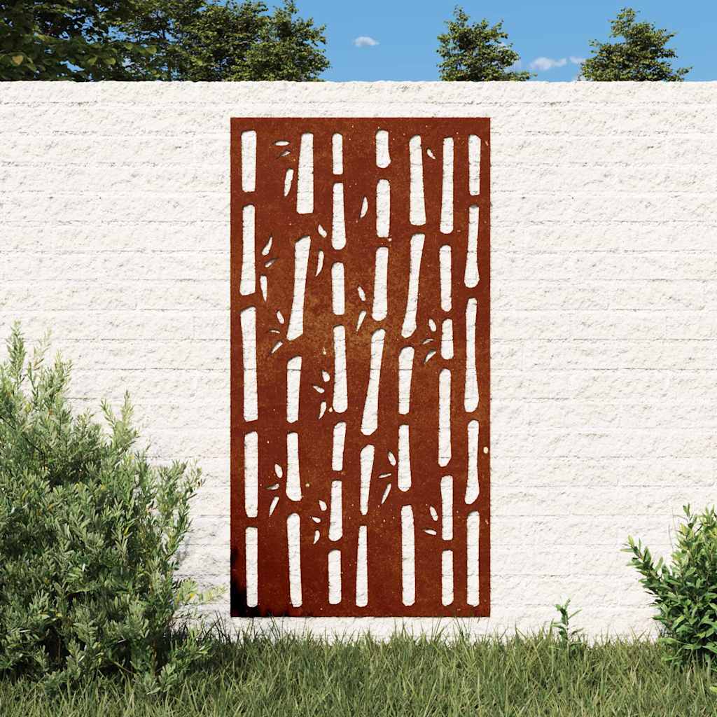 vidaXL Garden Wall Decoration 105x55 cm Corten Steel Bamboo Design 1