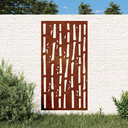 vidaXL Garden Wall Decoration 105x55 cm Corten Steel Bamboo Design 1