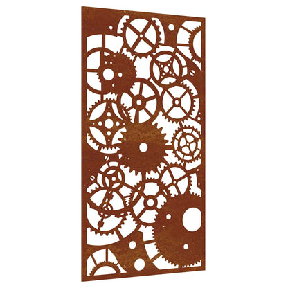 vidaXL Garden Wall Decoration 105x55 cm Corten Steel Gear Wheel Design 2