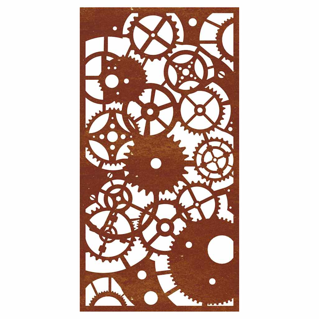 vidaXL Garden Wall Decoration 105x55 cm Corten Steel Gear Wheel Design 4