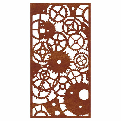 vidaXL Garden Wall Decoration 105x55 cm Corten Steel Gear Wheel Design 4