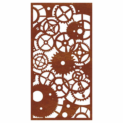 vidaXL Garden Wall Decoration 105x55 cm Corten Steel Gear Wheel Design 5