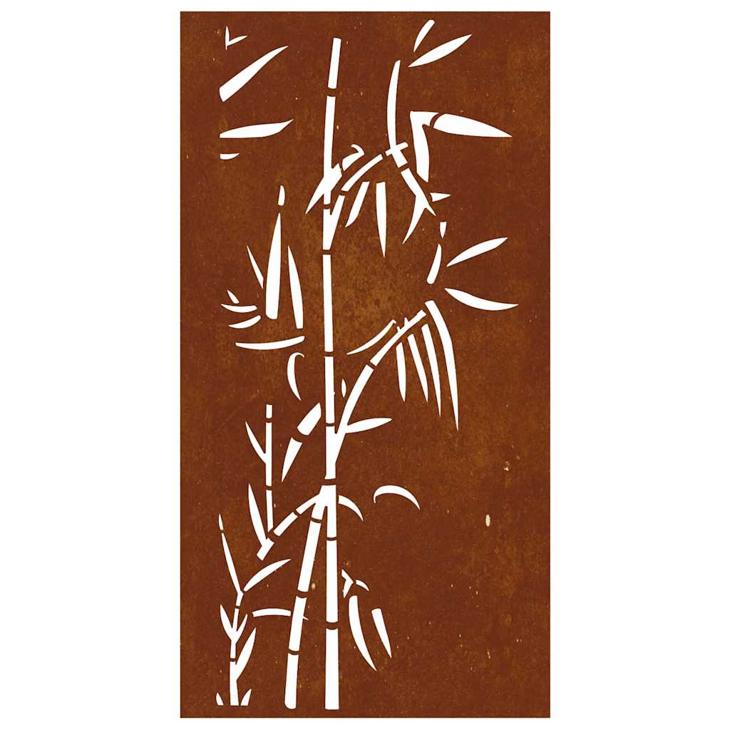 vidaXL Garden Wall Decoration 105x55 cm Corten Steel Bamboo Design 4