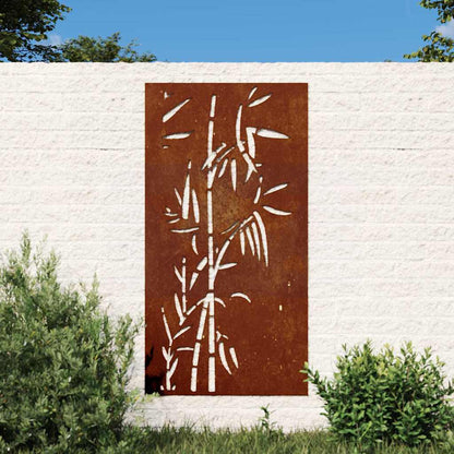 vidaXL Garden Wall Decoration 105x55 cm Corten Steel Bamboo Design 1