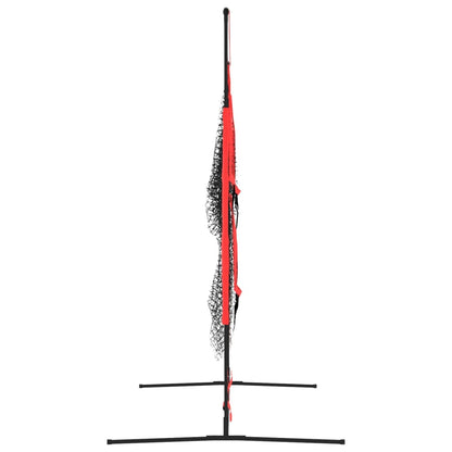 vidaXL Portable Baseball Net Black and Red 183x105x183 cm Polyester 4