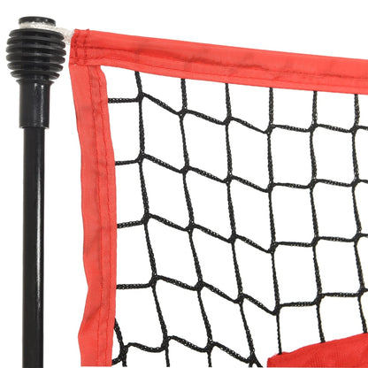 vidaXL Portable Baseball Net Black and Red 183x105x183 cm Polyester 5