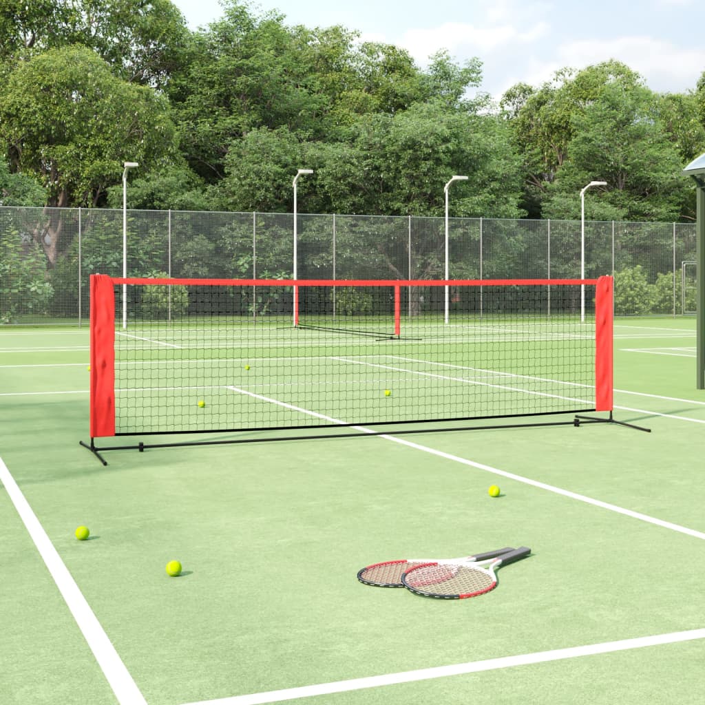 vidaXL Tennis Net Black and Red 300x100x87 cm Polyester 1