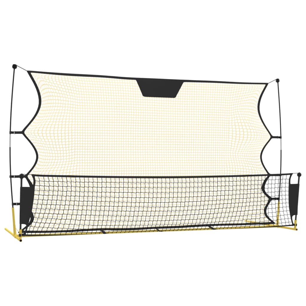 vidaXL Football Rebounder Net Black and Yellow 183x85x120 cm Polyester 2