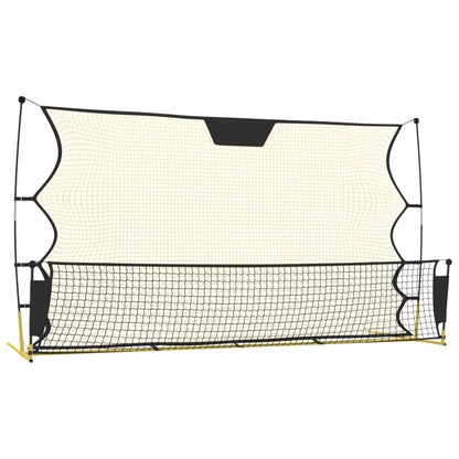 vidaXL Football Rebounder Net Black and Yellow 183x85x120 cm Polyester 2