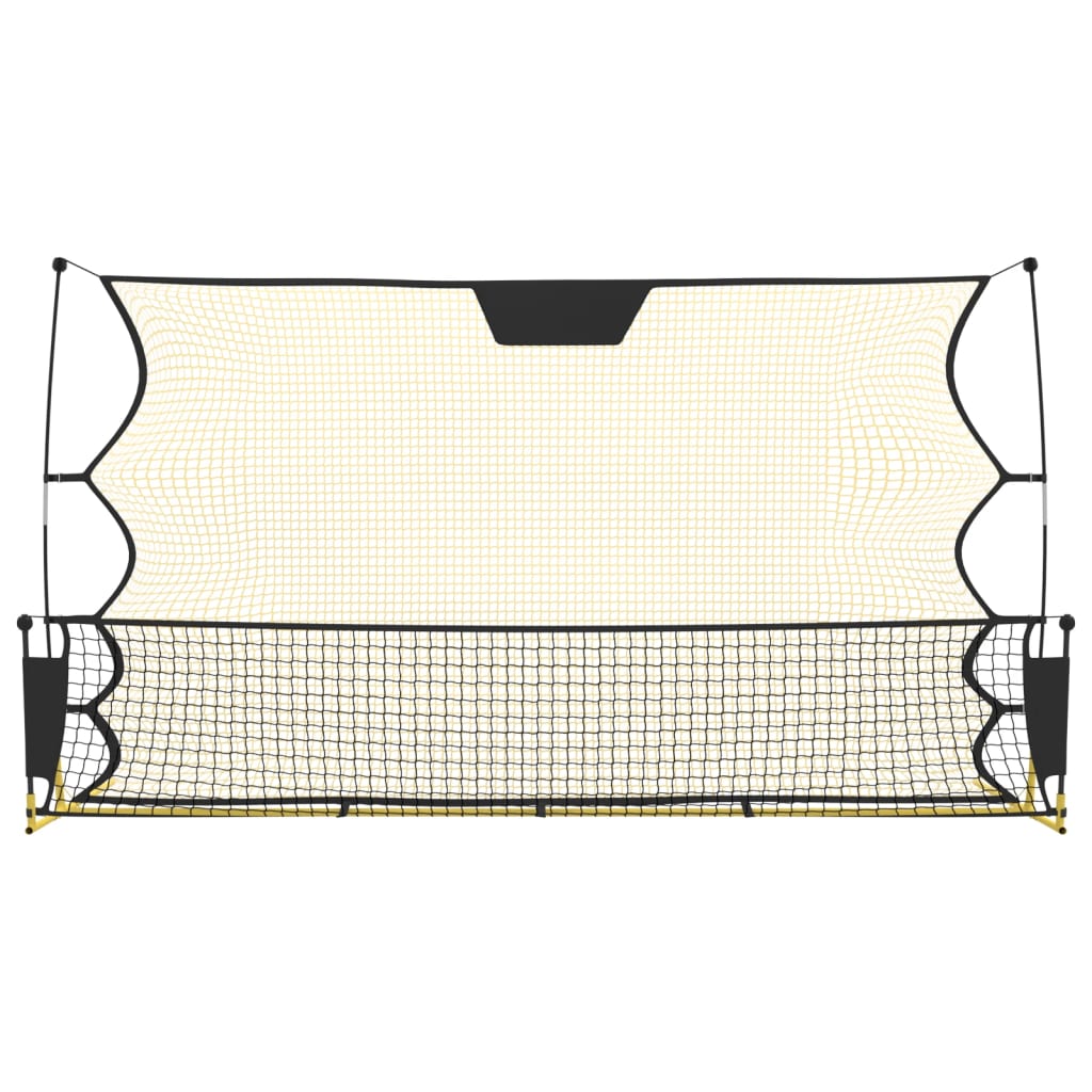 vidaXL Football Rebounder Net Black and Yellow 183x85x120 cm Polyester 3