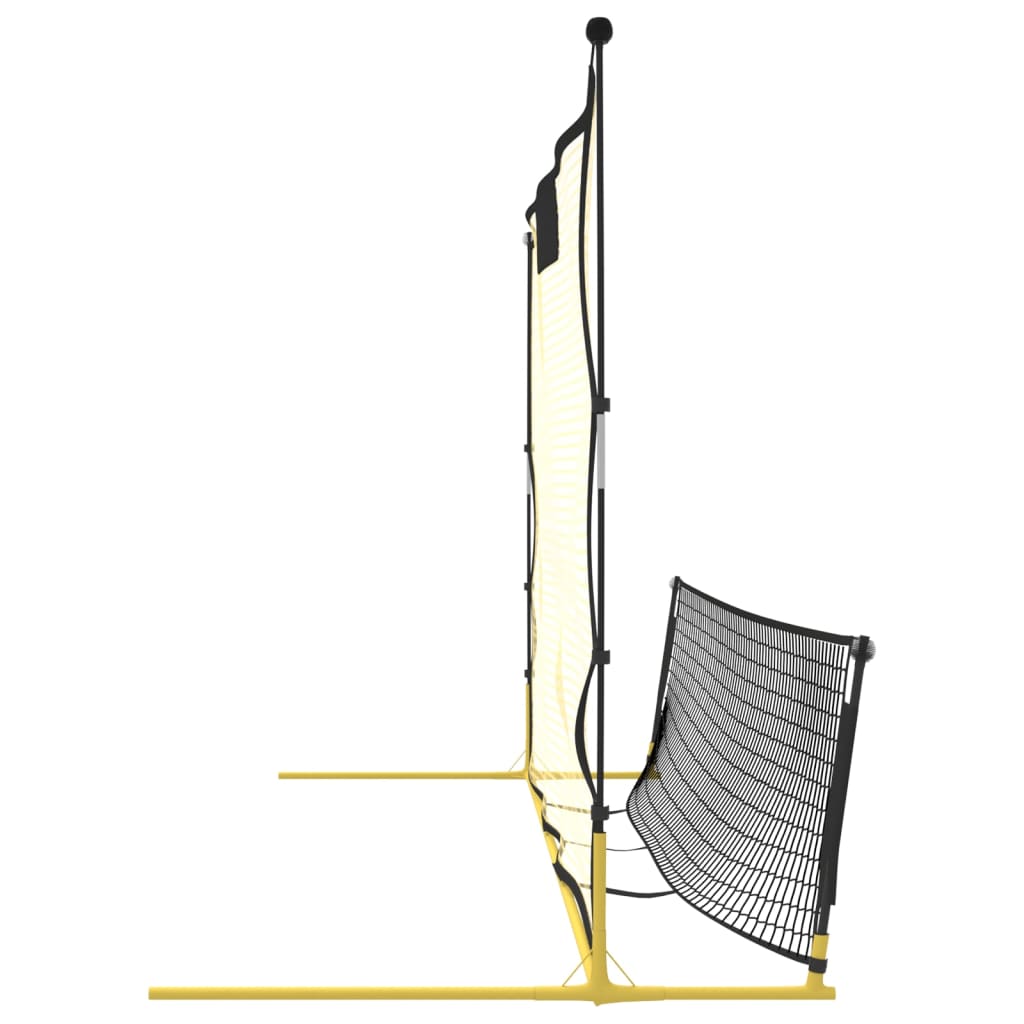vidaXL Football Rebounder Net Black and Yellow 183x85x120 cm Polyester 4