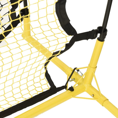 vidaXL Football Rebounder Net Black and Yellow 183x85x120 cm Polyester 5