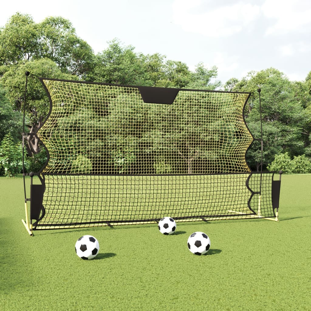 vidaXL Football Rebounder Net Black and Yellow 183x85x120 cm Polyester 1
