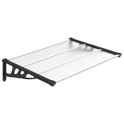 vidaXL Door Canopy Black and Transparent 122x90 cm Polycarbonate 2