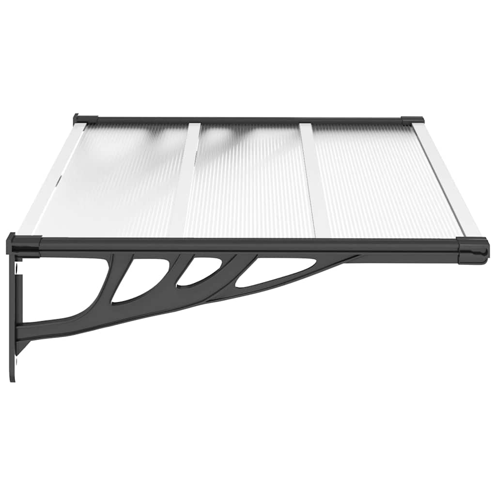 vidaXL Door Canopy Black and Transparent 122x90 cm Polycarbonate 4