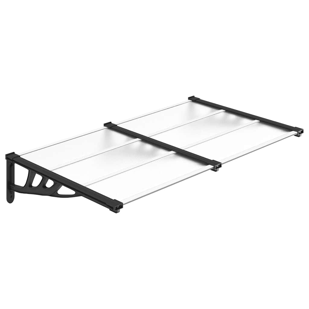 vidaXL Door Canopy Black and Transparent 152,5x90 cm Polycarbonate 2