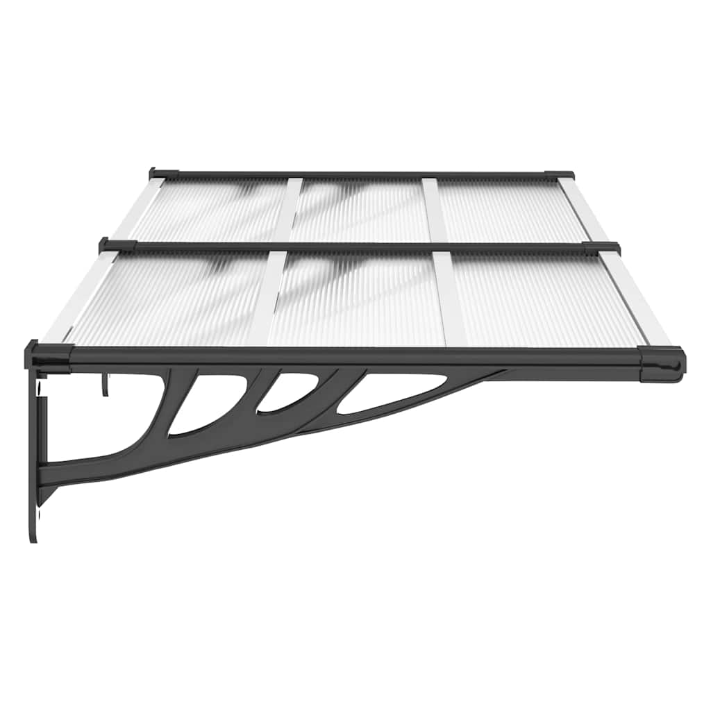 vidaXL Door Canopy Black and Transparent 152,5x90 cm Polycarbonate 4