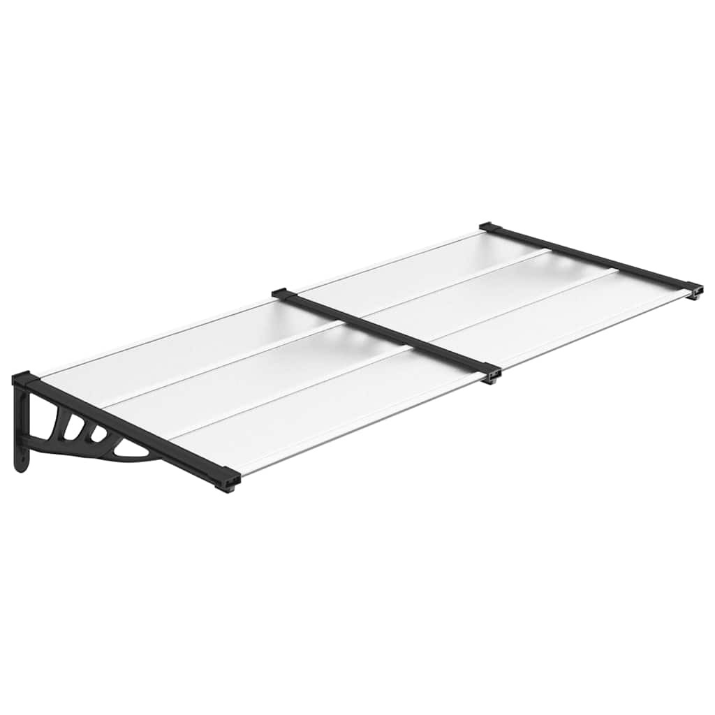 vidaXL Door Canopy Black and Transparent 199x90 cm Polycarbonate 2