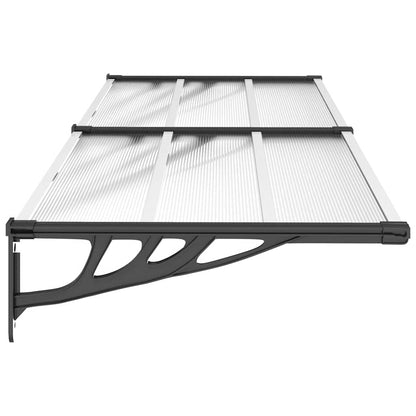 vidaXL Door Canopy Black and Transparent 239x90 cm Polycarbonate 4