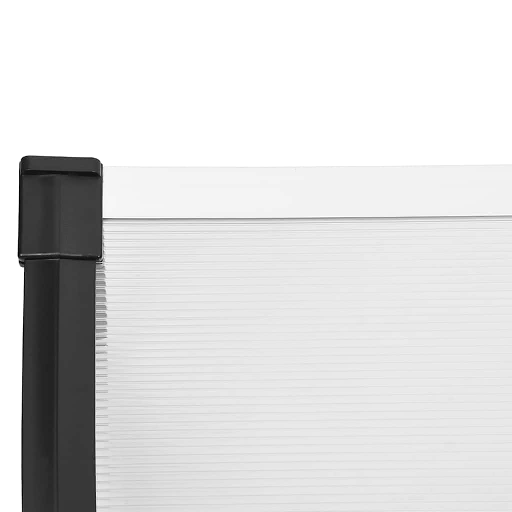 vidaXL Door Canopy Black and Transparent 239x90 cm Polycarbonate 5