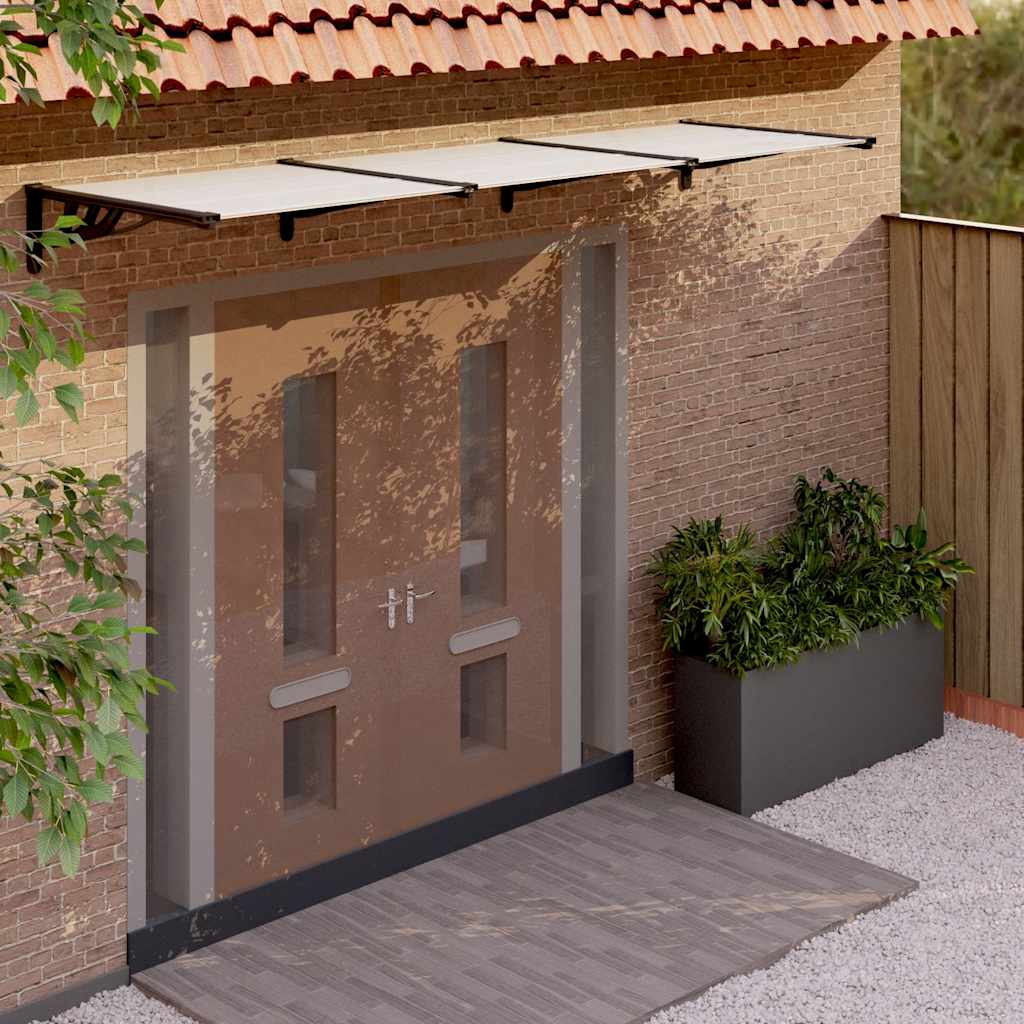 vidaXL Door Canopy Black and Transparent Polycarbonate