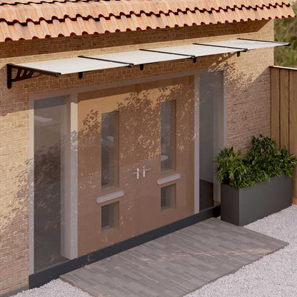 vidaXL Door Canopy Black and Transparent Polycarbonate