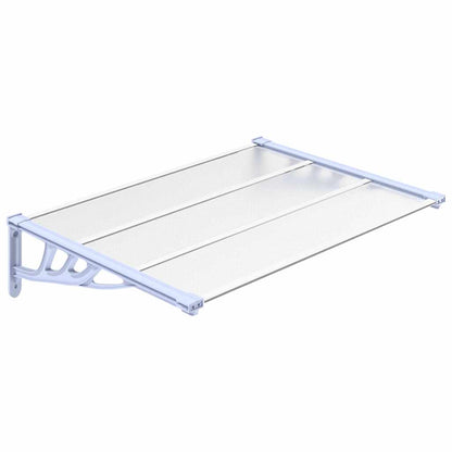 vidaXL Door Canopy Grey and Transparent 122x90 cm Polycarbonate 2
