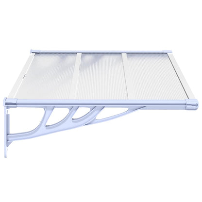 vidaXL Door Canopy Grey and Transparent 122x90 cm Polycarbonate 4